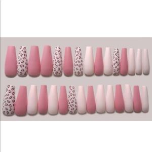NEW Pink Cheetah Print Press On Nails